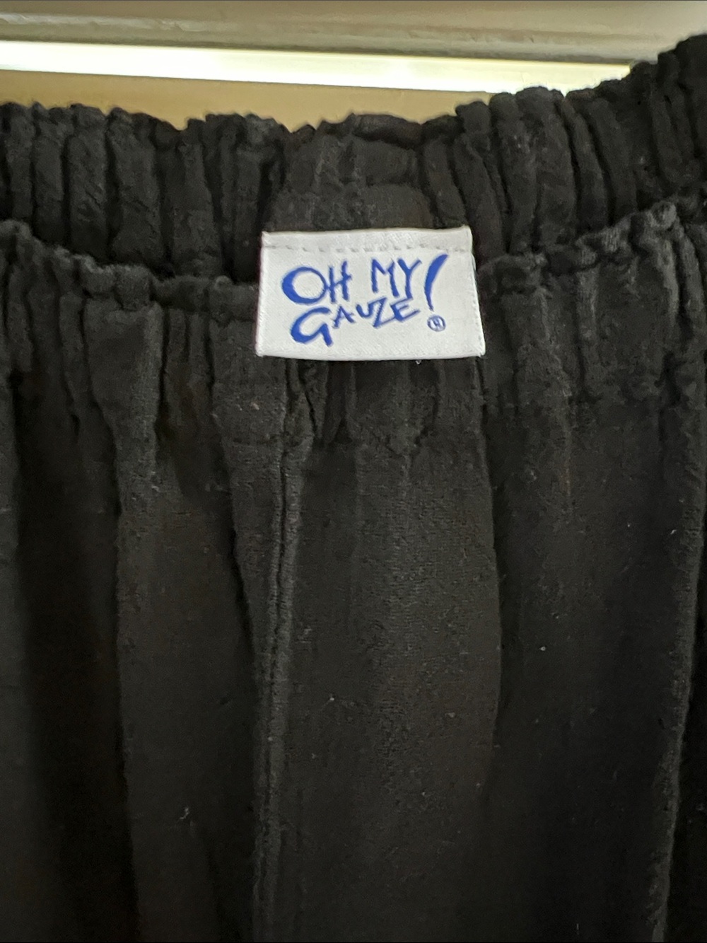 Oh My Gauze! Women's Wide Leg Black Linen Pants - Picture 2 of 6